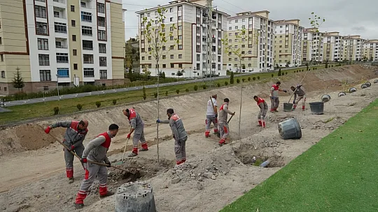 Melikgazi'de fidan dikme mesaisi...
