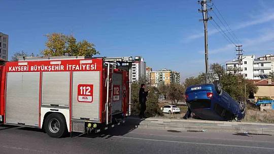 Kayseri'de araç takla attı: 2'si çocuk 3 yaralı