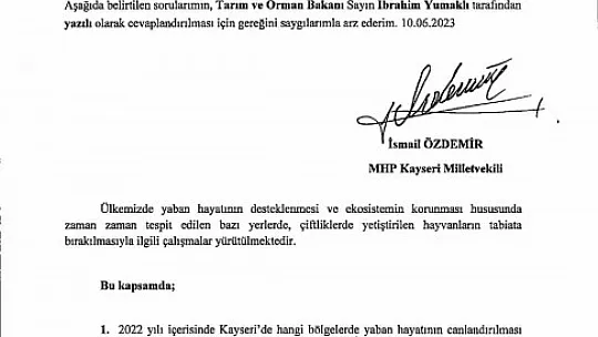 Özdemir'in Sorusu Yanıtlandı