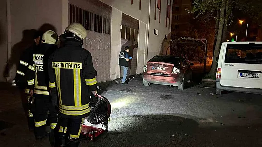 Kocasinan'da park halindeki araçta patlama...