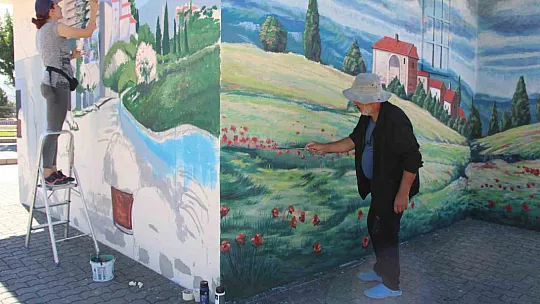 Kayseri'de duvarları tabloya dönüştürüyorlar