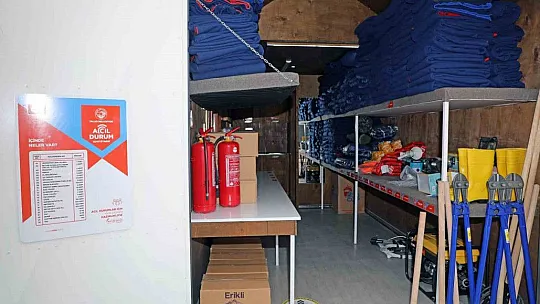 Talas Belediyesi'nden acil durum konteyneri