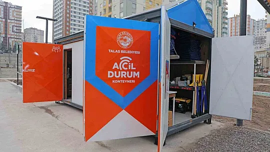 Talas Belediyesi'nden acil durum konteyneri