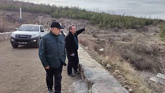 Talas'ta sulama kanalı mesaisi...