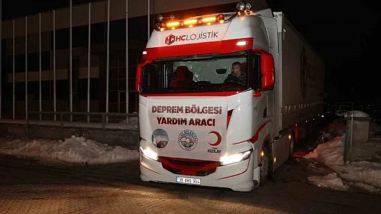 Talas'tan Deprem Bölgesine Gece Gündüz Yardım