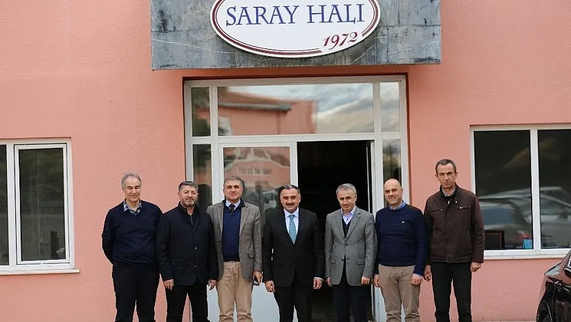 Başkan Mehmet Cabbar ve Başkan Turan'dan Saray Halı'ya tebrik ziyareti