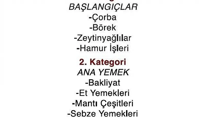 'Geçmişten Günümüze Yöresel Yemekler Lezzet Yarışması' düzenlenecek