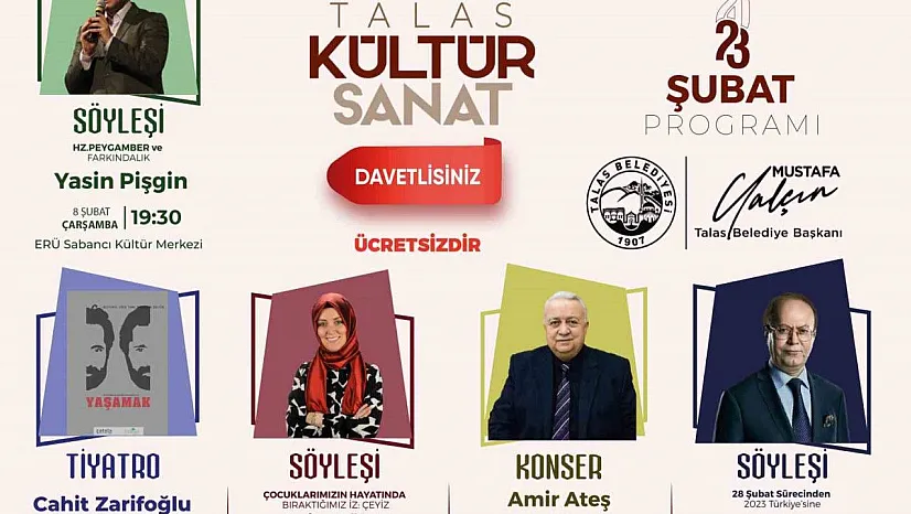 Talas'ta Şubat'ta da kültür sanat hız kesmiyor