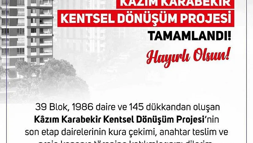 Kazım Karabekir Kentsel Dönüşüm Projesi tamamlandı!