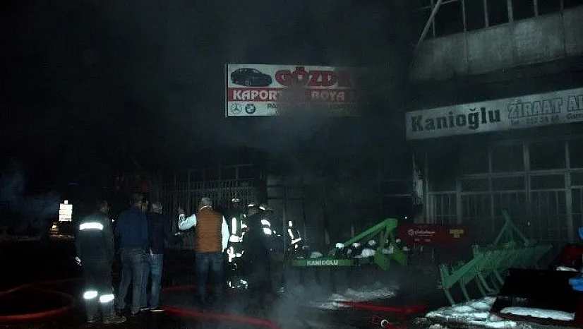 Yeni Sanayi'de kaportacı dükkanı yandı